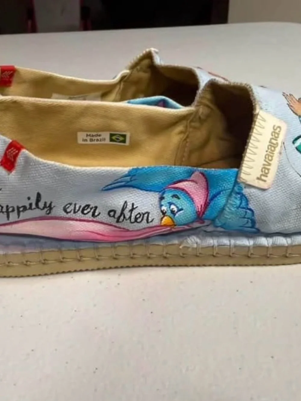 Havaianas Canvas Espadrilles Hand painted Cinderella Wedding Shoes
